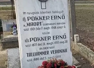 Pokker Ernő síremléke Bősárkányban